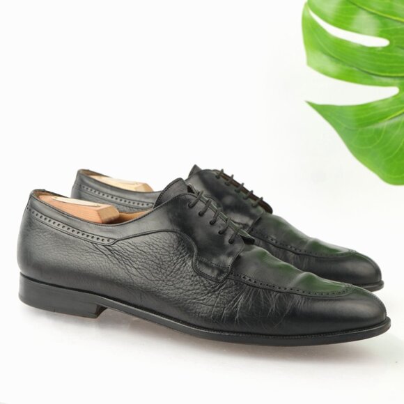 Mezlan Mens Hudson Oxford Size 11 M Black Leather Split Toe Blucher Dress Shoe - Picture 1 of 12